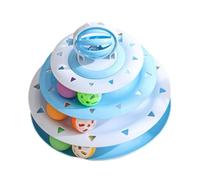 Cat Toy Roller - 23.5x20cm Wooden Cat Ball Tower Toy | 3-Level Turntable