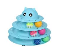 Cat Toy Roller 3-Level Turntable Cat Toys Balls with Six Colorful Balls Interactive Kitten Fun Mental Physical Exercise toy ,blue