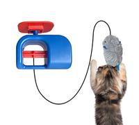Cat Toy Squeaky Gadget for Indoor Exercise and Boredom Relief | Automatic Squeak Action with detachable Buckle, Elastic Lanyard & Grinding Texture for Kittens, Home, Bedroom, Travel, Daily Play