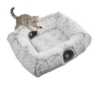 Cat Toy Tunnel - Kitten Bed 102x84x26cm, Soft Plush Nest | Foldable 4 Way Tube For Indoor Play, Long Lasting Animal Cave Present For Living Room Apartment Balcony Bedroom Home Seasonal Comfort Warm Re