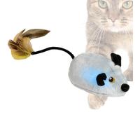 Cat Toys - Cat Mousee Toy | Interactive Electric LED Automatic Chasing Exercise Game With Automatic Movement For Pets, Mice Toy With Feather Tail And Sound For Kitten Playtime