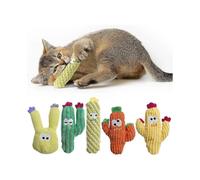 Cat Toys for Indoor Cats, 100% Pure Organic Catnip-Filled Toys Without Cotton, Interactive Cactus Kitten Toy for Anxiety Relief, Soft Cute Teething &C