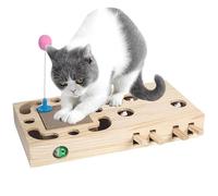 Cat Toys for Indoor Cats, Fun Puzzle Catnip Training Toy with Scratching Pad, Mole Hunt Game, and Teaser Wand, Ideal for Exercise, and Mental Stimulation for Cats.