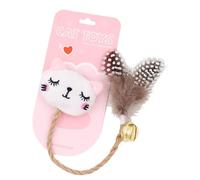 Cat Toys for Indoor Cats Teething Chew Toy Funny Bell with Feathers Jouet interactif en peluche pour chat avec souris (B, taille unique)