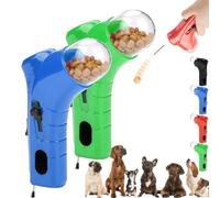 Cat Treat Gun, Pet Treat Launcher Snack Toy, Pet Food Dispenser Launchers, Dog Food Catapult, Handheld Pet Feeding Interactive Toys for Dog Cat Exercise Training (Blue, Green)