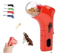 Cat Treat Gun Shooter,Cat Treat Launcher,Handheld Interactive Pet Snack Catapult,Exercise Training Feeder for Sports Training in Parks, Indoors and Outdoors (Red)
