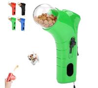 Cat Treat Gun Shooter, Handheld Interactive Pet Snack Catapult, Interactive Dog Food Catapult, Pet Treat Launchers, Kitten Puppy Exercise Training Feeder for Park Walk Home (Green)