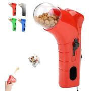 Cat Treat Gun Shooter, Handheld Interactive Pet Snack Catapult, Interactive Dog Food Catapult, Pet Treat Launchers, Kitten Puppy Exercise Training Feeder for Park Walk Home (Red)