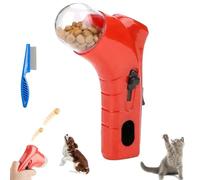 Cat Treat Shooter Gun, Cat Treat Dispenser, Pet Treats Snack Dispenser Toy, Interactive Pet Treat Launcher Gun for Dogs Cats Exercise Training (Red)