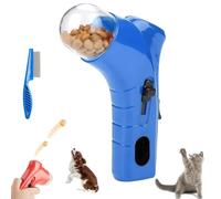 Cat Treat Shooter Gun, Cat Treat Dispenser, Pet Treats Snack Dispenser Toy, Interactive Pet Treat Launcher Gun for Dogs Cats Exercise Training (Blue)