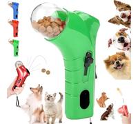 Cat Treat Shooter Gun, Handheld Interactive Pet Training Feeder, Pet Snack Slinger for Exercise Training, Fun Food Dispenser Guns Toy, Cats Dog Food Shooter Launchers for Indoor Outdoor (Green)
