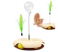 Cat Treat Toy, Treat Puzzles for Indoor Cats, Multifunctional Cat Treat Distributeur Toy, Interactive Ball Cat Puzzle Feeder, Feather Toy for Indoor Cats, Fun Cat Toy for Play & Feeding
