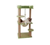 Cat Tree, Arbre à Chat de Luxe à Deux Niveaux avec griffoirs en sisal, Tour à Chat à Plusieurs Niveaux avec perchoirs en Peluche et Jouets Suspendus,for Kittens(Light Green)
