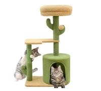 Cat Tree, Arbre à Chat en Bois avec Structure d'escalade, nid, Cactus intégré et Jouets,for Kittens(TD553)