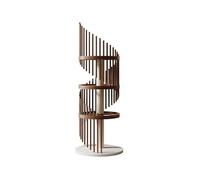 Cat Tree, Arbre à Chat en Bois Massif, Design créatif, Colonne en Chanvre et Spirale, Produit Durable,for Kittens(4 Layers Brown)