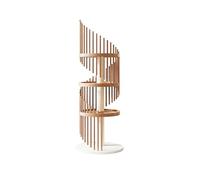 Cat Tree, Arbre à Chat en Bois Massif, Design créatif, Colonne en Chanvre et Spirale, Produit Durable,for Kittens(4 Layers Log Color)