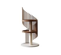 Cat Tree, Arbre à Chat en Bois Massif, Design créatif, Colonne en Chanvre et Spirale, Produit Durable,for Kittens(3 Layers Brown)