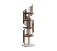 Cat Tree, Arbre à Chat en Bois Massif, Design créatif, Colonne en Chanvre et Spirale, Produit Durable,for Kittens(5 Layers Brown)