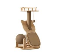 Cat Tree, Arbre à Chat en sisal for la Maison, Petit nid for Chat, Plateau tournant en Bois Massif, Accessoires for Animaux, griffoirs, Meubles,Parts(Fence Style)