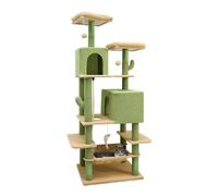 Cat Tree, Grand Arbre à Chat avec Support en Bois, nid intégré for Cactus et Jouets.,for Kittens(D03)