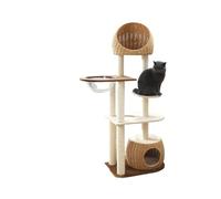 Cat Tree, Grande Niche for Chat dodu, Structure d'escalade intégrée, Facile d'entretien, en rotin tressé, Quatre Saisons, Capsule Spatiale,for Kittens(Default)