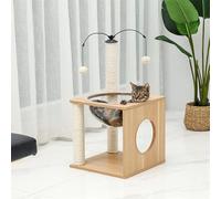Cat Tree Tower Cat Tree Scratching Post pour Petits Chats Chatons Transparent Acrylique Nest avec 2 Boules suspendues rotatifs Tour Chat pour Les Chats intérieurs Vision Beauty Comes