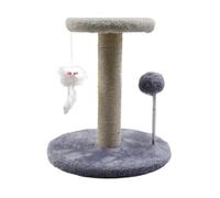 Cat Tree Tower, Large Multi Scratching Post, Interactive Pet Activity Tree with Feather, Spring Ball, Tilt Proof Design, Play Structure for Kittens and Large Cats, 10.24x10.24x11.02 inches