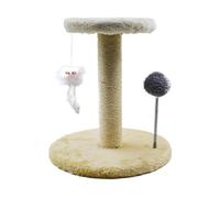 Cat Tree Tower, Large Multi Scratching Post, Interactive Pet Activity Tree with Feather, Spring Ball, Tilt Proof Design, Play Structure for Kittens and Large Cats, 10.24x10.24x11.02 inches