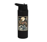 Cat Trex Monster Battle est un passionné de dinosaures Stainless Steel Insulated Water Bottle