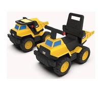 CAT Camion-Benne Porteur Play and Ride | Porteur pour Enfant | Camion Porteur pour Enfant en Acier | Benne Basculante | Véritable Benne à Ordure Fonctionnelle pour Enfants de 3 Ans et +