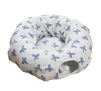 Cat Tunnel Bed - 2 in 1 Plush Foldable Deformable Cat Cave | Indoor Pet Bed and Play Tunnel | Enrichment Sleep Boredom Relief Living Room Balcony Pet Toy