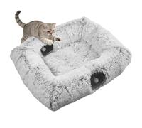 Cat Tunnel Bed - 4 Ways Rectangular Pet Cave | Plush Kitten Toy Tunnel Bed | 2-in-1 Cat Beds and Cave, for Living Room Balcony Apartment Indoor Bedroom Home Seasonal