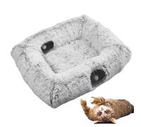 Cat Tunnel Bed - 4 Ways Rectangular Plush Pet Cave, Interactive Kitten Toy Tunnel Bed | Indoor Cat for Living Room Balcony Apartment | Soft Seasonal Beds for Bedroom Home Cats