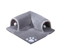 Cat Tunnel Bed Summer - Katzenest Confortable, Esclave Katzentunnel avec | Match de Patte de Chat Gris Amovible, lit de Chat Portable, Tapis de Jeu intérieur, intérieur d'activité pour animau
