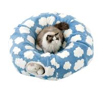 Cat Tunnel Bed - Washable Plush Hideaway Nest with Removable Soft Cushion, Round Tube for Rest and Playtime, Warm Foldable Pet House | Indoor Winter Sleeping Mat for Kitten Puppy Bunny