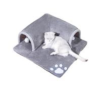 Cat Tunnel Cave, Pet Tube Nest, Cozy Hide-Out Bed, Soft Foldable Cushion, Portable Indoor House, Crafted from Velvet and Sponge Material, 19.68 X 19.68in/23.62 X 23.62in