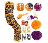 Cat Tunnel Pliable - Tube De Jeu De Compagnie d'halloween | Portable Pliable avec Un Tissu Doux, des Meubles Spacieux pour Le Salon De La Chambre De Balcon pour Chaton Intérieur Et des