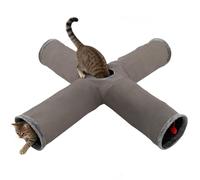 Cat Tunnel - Plush & Steel Wire, 31.49x20.07x10.23in Maze Toy Foldable Interactive | Bed, House & Cave Design Indoor Cats Playpen for Exploration & Exercise, Cat Maze for Kittens, Adult Cats