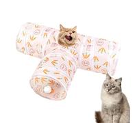 Cat Tunnel Toy - Foldable Kitten Tunnel Bed | 3 Way Cat Peek Hole Toy for Small Kitten Dog Bunny Indoor Outdoor Garden Yard Feeding Training Exercise Boredom Enrichment