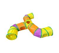Cat Tunnels for Indoor Cats, Foldable Cat Play Rainbow Tunnel, 3-Way Cat Tunnels for Indoor Cats, Interactive Cat Toy Tunnel, Cat House with Peek Hole, Cat Maze Toy with Peek Hole,