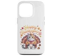 Cat Turkey Happy Thanksgiving Coque pour iPhone 13 Pro