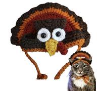 Cat Turkey Hat Pet Thanksgiving Hat Knitted Dog Turkey Costume Funny Pet Apparel Thanksgiving Pet Outfit Small Dog Holiday Costume Pet Costumes For Thanksgiving Cat Knitted Dog Headwear For