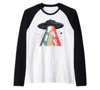 Cat UFO Lol Bye Alien Abduction Flying Cats UFO Galaxy Retro Manche Raglan