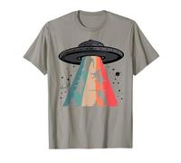 Cat UFO Lol Bye Alien Abduction Flying Cats UFO Galaxy Retro T-Shirt