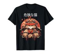 Cat Ukiyo-e Japanese Cat Japan Style Anime Ninja Cat T-Shirt