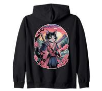 Cat Ukiyo-e Japanese Cat Japan Style Anime Ninja Cute Cat Sweat à Capuche