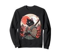 Cat Ukiyo-e Japanese Cat Japan Style Anime Ninja Cute Cat Sweatshirt