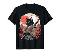Cat Ukiyo-e Japanese Cat Japan Style Anime Ninja Cute Cat T-Shirt