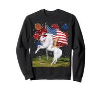 Cat Unicorn 4th of July Patriotic American Flag Fireworks Sweatshirt