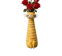 Cat Vase - Funny Cute Floral Planter, Hand Painted Ceramic Bud Vase with Artistic Feline Silhouette, Quirky Modern Home Decor, Ideal for Succulents, Air Plants, and Professional Workplace Desks